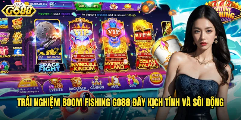 Trải nghiệm Boom Fishing go88 đầy kịch tính và sôi động